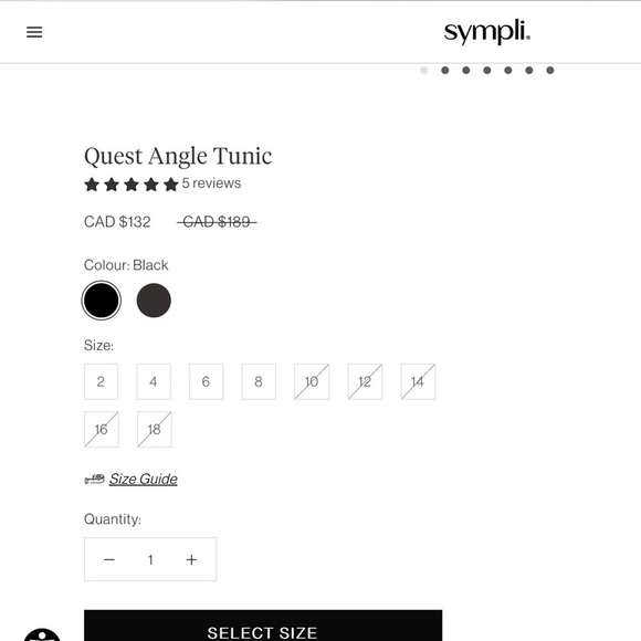 Sympli Quest Angle Tunic in Black Size 12 - Picture 11 of 13